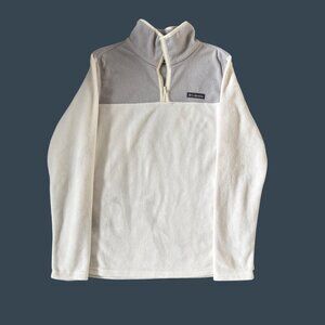 Columbia Womens Half-Zip Fleece Pullover - Gray & White Size M